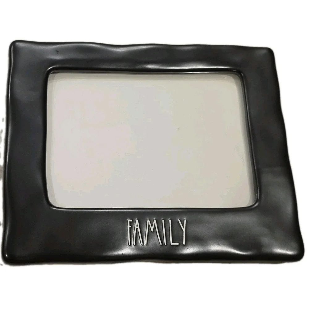 Rae Dunn Black Ceramic FAMILY 5x7 Picture Frame Artisan Coll Magenta Farmhouse